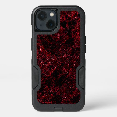 Rustic spongy red on dark red background iPhone 13 case