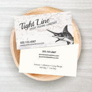 Rustic Sport Fishing Charters Marlin Business Card at Zazzle