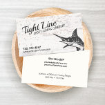 Rustic Sport Fishing Charters Marlin Business Card<br><div class="desc">For additional matching marketing materials please contact me at maurareed.designs@gmail.com. For more premade logos visit logoevolution.co. Original design by Maura Reed.</div>