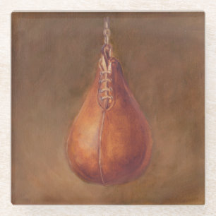 Rustic Sports Boxing Glass Coaster