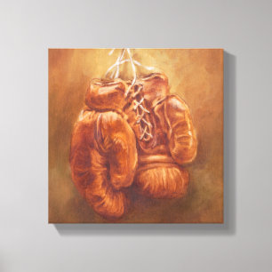 Rustic Sports Boxing Glove Canvas Print