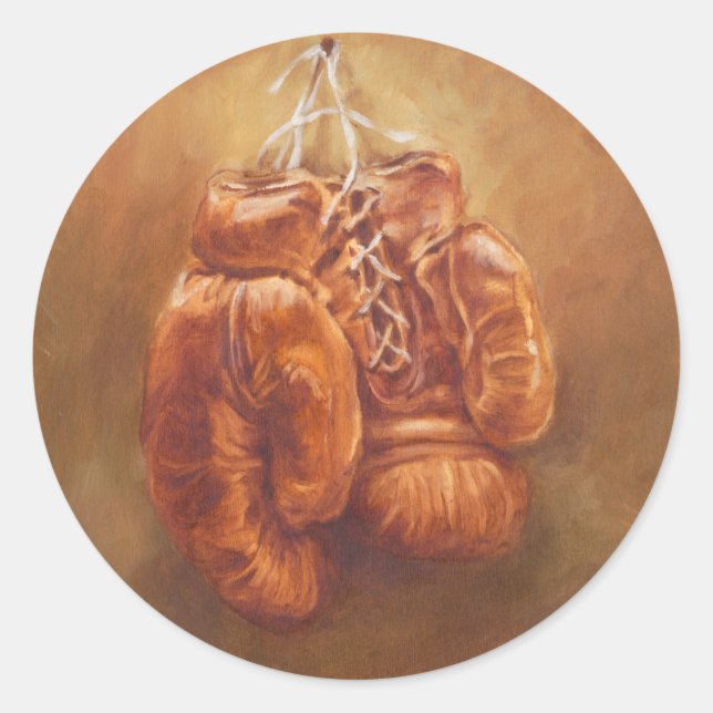 Rustic Sports | Boxing Glove Classic Round Sticker (Front)
