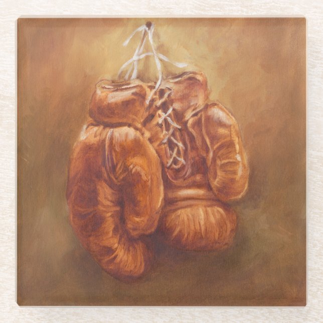 Rustic Sports | Boxing Glove Glass Coaster (Front)