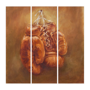 Rustic Sports   Boxing Glove Triptych