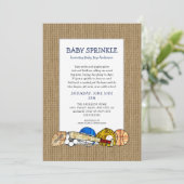 Rustic Sports BOY baby sprinkle with cute poem Invitation (Standing Front)