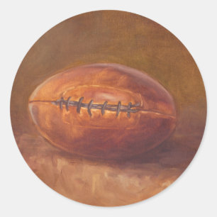 Rustic Sports   Football Classic Round Sticker