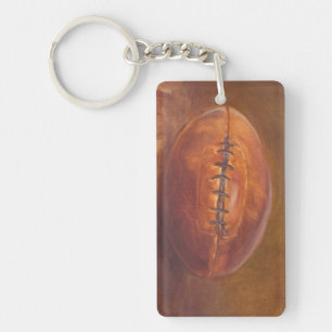 Rustic Sports Football Keychain
