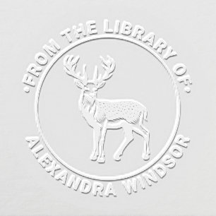 Rustic Spotted Deer Chital Library Book Name Embosser
