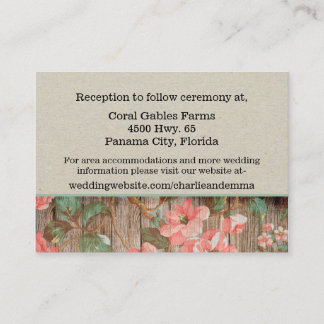 Rustic Spring Blossoms Wedding Enclosure Card