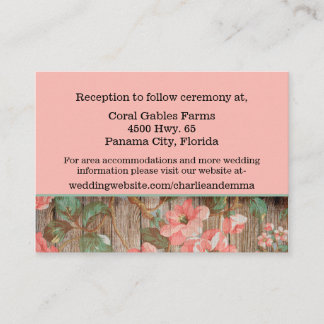 Rustic Spring Blossoms Wedding Information Card