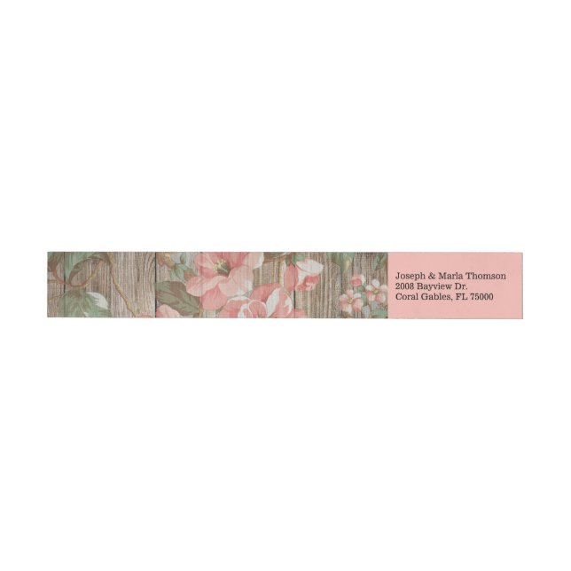 Rustic Spring Blossoms Wedding Return Address Wrap Around Label (Individual)