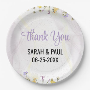 Rustic Spring Floral Elegant wedding Paper Plates