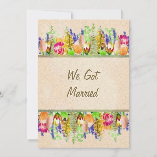 Rustic Spring Floral Marriage Announcement