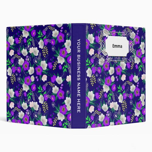 Rustic Spring Pansy Flowers Bouquet 3 Ring Binder