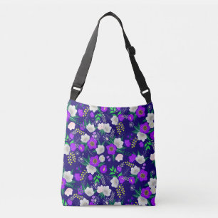 Rustic Spring Pansy Flowers Bouquet Crossbody Bag