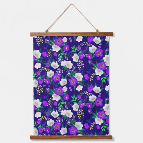 Rustic Spring Pansy Flowers Bouquet Hanging Tapestry