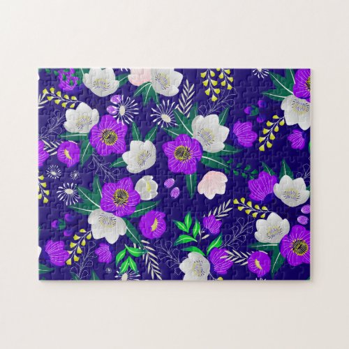 Rustic Spring Pansy Flowers Bouquet Jigsaw Puzzle