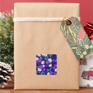 Rustic Spring Pansy Flowers Bouquet Square Sticker