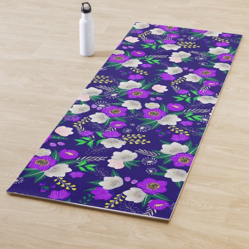 Rustic Spring Pansy Flowers Bouquet Yoga Mat