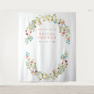 Rustic Spring Wild Flowers Bridal Photo Backdrop