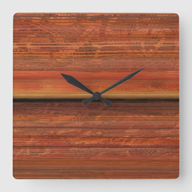 Rustic Square Wall Clock (Front)