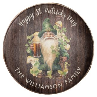 Rustic St Patrick's Day Gnome Drinking Beer Custom