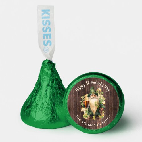 Rustic St Patricks Day Gnome Drinking Beer Custom Hersheys Kisses