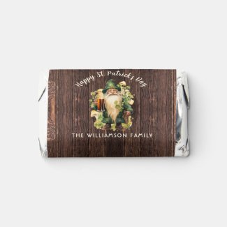 Rustic St Patrick's Day Gnome Drinking Beer Custom