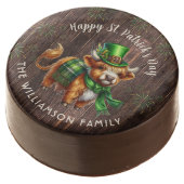 Rustic St. Patrick's Day Highland Cow Personalized Chocolate Covered Oreo (Angled)