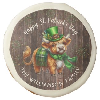 Rustic St. Patrick's Day Highland Cow Personalized