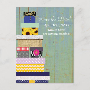 Rustic Stackable Gifts Country Save Date Postcard