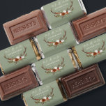 Rustic stag sage green wedding elegant party hershey's miniatures<br><div class="desc">Rustic stag antlers watercolor floral Mr and Mrs wedding party favor design. With beautiful watercolor illustration and script hand writing. This modern design is sure to set the style for your upcoming party. Modern elegant  rust,  terracotta,  sage green,  black and blush pink design.</div>