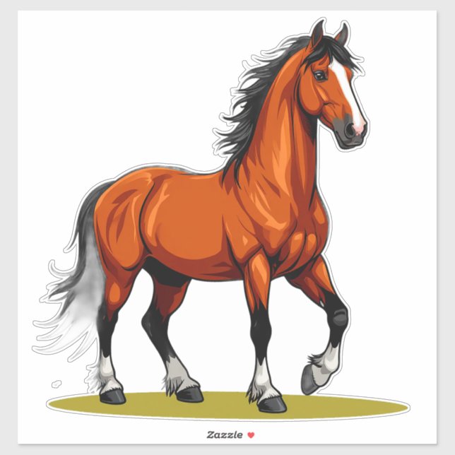 🐎 Rustic Stallion Artwork For Horse Lovers 🐎 Sticker (Sheet)