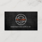 Rustic Stamped Logo on Black Wood Construction