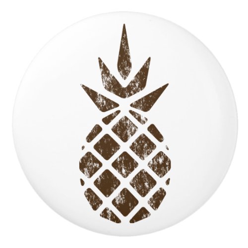 Rustic Stamped Pineapple Ceramic Knob