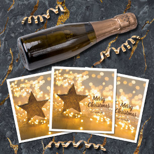 Rustic Star and Christmas Lights Napkins