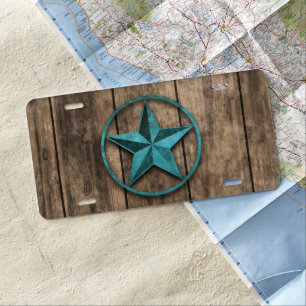 Rustic Star (Barrel) License Plate