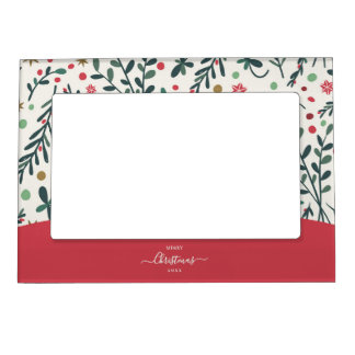 Rustic Star Merry Christmas Photo Magnet Frame