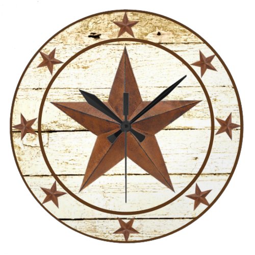 Rustic  star wheel large clock