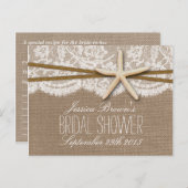 Rustic Starfish Beach Bridal Shower Recipe Card (Front/Back)