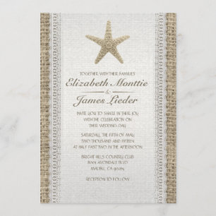 Rustic Starfish Beach Wedding Invitations