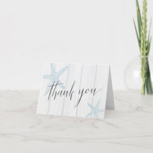 Rustic Starfish Letterpress Thank You Card
