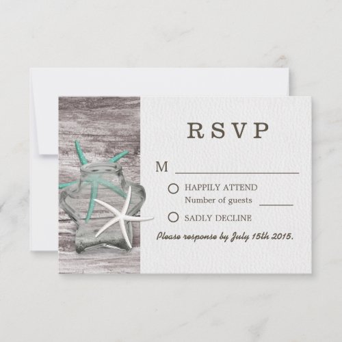 Rustic Starfish &amp; Mason Jar Wedding RSVP