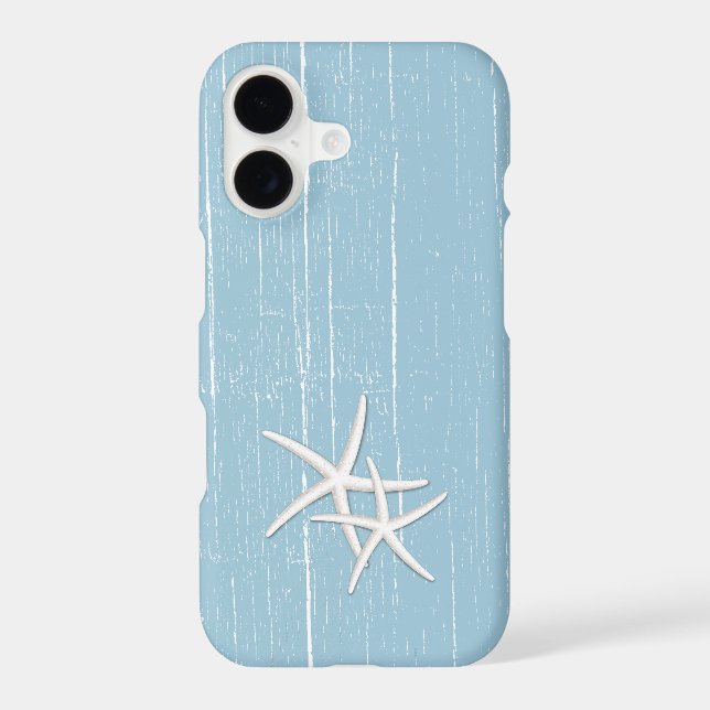 Rustic Starfish Mint Blue Beach Theme Iphone Case (Back)