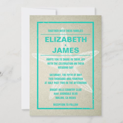 Rustic Starfish Wedding Invitations