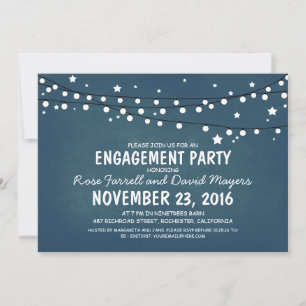 Rustic Starry Night Lights ENGAGEMENT PARTY Invitation