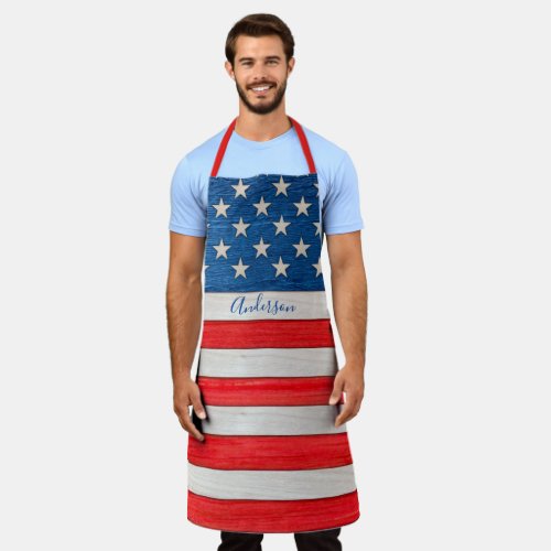 Rustic Stars and Stripes Apron