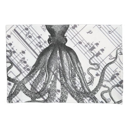 rustic steampunk nautical modern vintage octopus pillow case