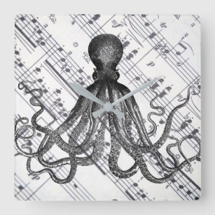 Steampunk Octopus Professor Wall Clock