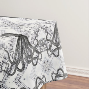 rustic steampunk nautical modern vintage octopus tablecloth